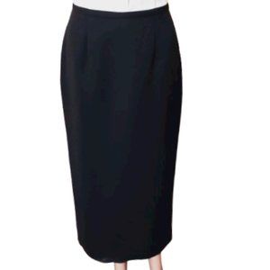 EMMA JAMES BLACK PENCIL SKIRT ZIPS IN BACK WITH BUTTON CLOSURE SIZE 4P NWOT
